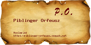 Piblinger Orfeusz névjegykártya